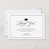 ブラックスクリットエレガントありがとうグラッドハット卒業 サンキューカード (正面)