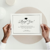 ブラックスクリットエレガントありがとうグラッドハット卒業 サンキューカード