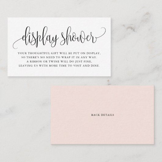 ブラックスクリプかわいらしト表示シャワーカード 名刺 (正面/裏面)