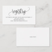 ブラックスクリプかわいらしト赤ちゃんシャワー登録 エンクロージャーカード (正面/裏面)