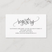 ブラックスクリプかわいらしト赤ちゃんシャワー登録 エンクロージャーカード (正面)