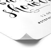 ブラックスクリプはっきりしたト赤ちゃんシャワーへようこそ ポスター (角)