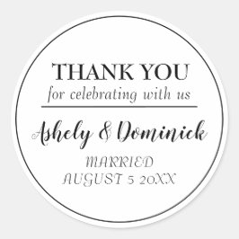 ブラックスクリプエレガントトありがとう結婚式の引き出物 ラウンドシール