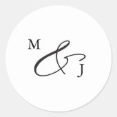 ブラックスクリプエレガントトのアンパサンドタイポグラフィ ラウンドシール (正面)