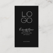 ブラックスクリプエレガントトミニマルのプロモーション割引QR 名刺 (裏面)