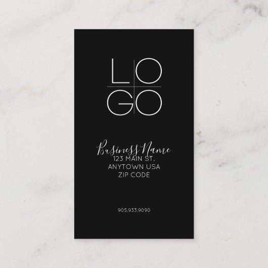 ブラックスクリプエレガントトミニマルのプロモーション割引QR 名刺 (裏面)