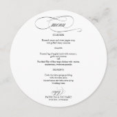 ブラックスクリプエレガントトラウンド結婚のメニュー メニュー (正面)