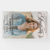 ブラックスクリプトおめでとう写真卒業 横断幕 (横)