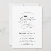 ブラックスクリプトの卒業式の招待状 招待状 (正面)