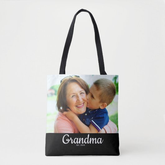 ブラックスクリプトの確立された祖母 トートバッグ (正面)