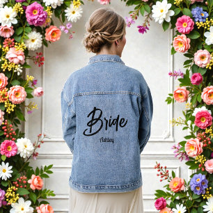 ブラックスクリプトの花嫁ウェディング デニムジャケット