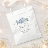 ブラックスクリプトほこりっぽいブルー結婚フローラ フェイバーバッグ (クリップ留めされた状態)