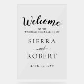 ブラックスクリプトエレガントなウェディングウェルカム アクリルサイン (正面)