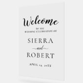 ブラックスクリプトエレガントなウェディングウェルカム アクリルサイン (傾斜)
