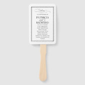 ブラックスクリプトエレガントなウェディングプログラム ハンドファン (正面)