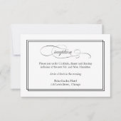ブラックスクリプトエレガントウェディング披露宴カード 出欠カード (正面)