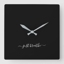 ブラックスクリプトエレガントヨガ大きな時計を呼吸する