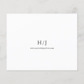 ブラックスクリプトエレガント予算結婚式招待状 (裏面)