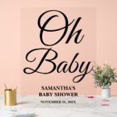 ブラックスクリプトオベビーベビーシャワーへようこそ アクリルサイン (ウェディング)