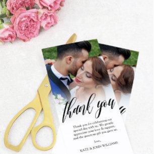 ブラックスクリプトオーバーレイ結婚の写真ありがとうございます サンキューカード