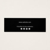 ブラックスクリプトスタッドイヤリングディスプレイカード (裏面)