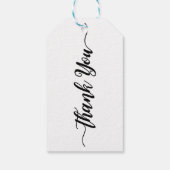 ブラックスクリプトタイプホワイトありがとうパーティー モダン ギフトタグ (裏面)