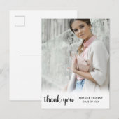 ブラックスクリプトフォト卒業ありがとうポストカード 案内ポストカード (正面/裏面)