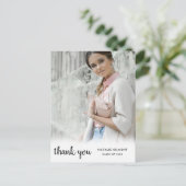 ブラックスクリプトフォト卒業ありがとうポストカード 案内ポストカード (スタンド正面)