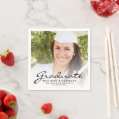 ブラックスクリプトフォト卒業パーティー スタンダードカクテルナプキン (インサイチュ)