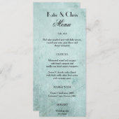 ブラックスクリプトフォントオンヴィンテージミントグリーン紙 メニュー (正面/裏面)