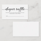 ブラックスクリプトベビーシャワーおむつラッフルチケット 名刺 (正面/裏面)