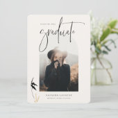 ブラックスクリプトポートレート卒業アーチ写真 案内状 (スタンド正面)