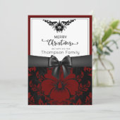 ブラックスクリプトメリークリスマスハッピーニューイヤー 招待状 (スタンド正面)