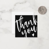 ブラックスクリプトモダンスモールビジネスサンキューカード ノートカード (正面/裏面インサイチュ)