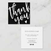 ブラックスクリプトモダンスモールビジネスサンキューカード ノートカード (正面/裏面)