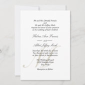 ブラックスクリプトモノグラムの親結婚式招待状 招待状 (正面)