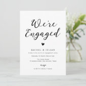 ブラックスクリプトレタリング婚約招待 招待状 (スタンド正面)