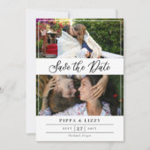 ブラックスクリプト両面フォト日付の保存 セーブザデート (正面)