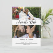 ブラックスクリプト両面フォト日付の保存 セーブザデート (スタンド正面)