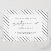 ブラックスクリプト写真 セーブ・ザ・デート 偽の箔押し 箔招待状 (裏面)