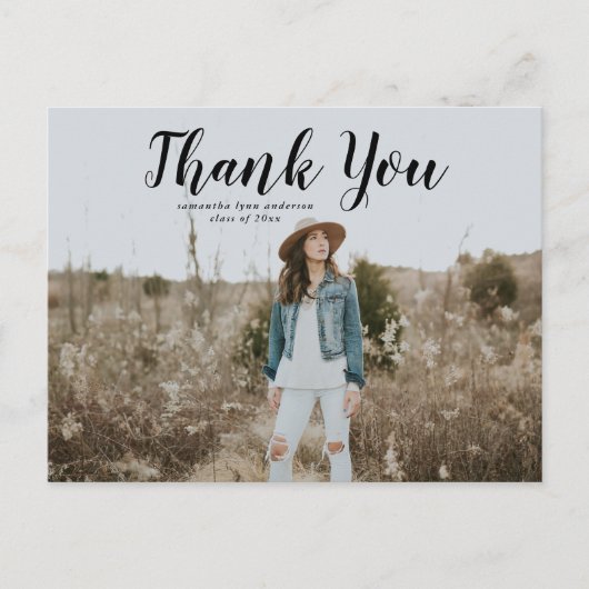 ブラックスクリプト卒業ありがとうはがき ポストカード (正面)