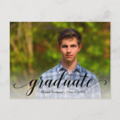 ブラックスクリプト卒業の日付を保存 ポストカード (正面)