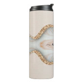 ブラックスクリプト名オン大理石&金ゴールドグリッター2 タンブラー (回転左)