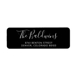 ブラックスクリプト名モダン差出人住所 ラベル