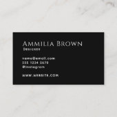 ブラックスクリプト名刺 | モダンミニマル 名刺 (裏面)