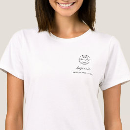 ブラックスクリプト従業員名ビジネスロゴメイクアップ Tシャツ