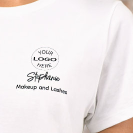 ブラックスクリプト従業員名ビジネスロゴメイクアップ Tシャツ