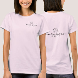 ブラックスクリプト従業員名ビジネスロゴTシャツ Tシャツ