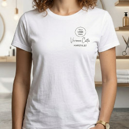 ブラックスクリプト従業員名ビジネス ロゴサロン Tシャツ