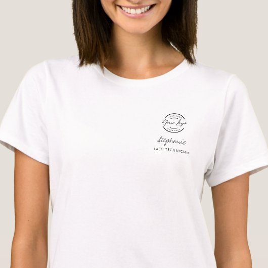 ブラックスクリプト従業員名ビジネス ロゴ マツエク Tシャツ